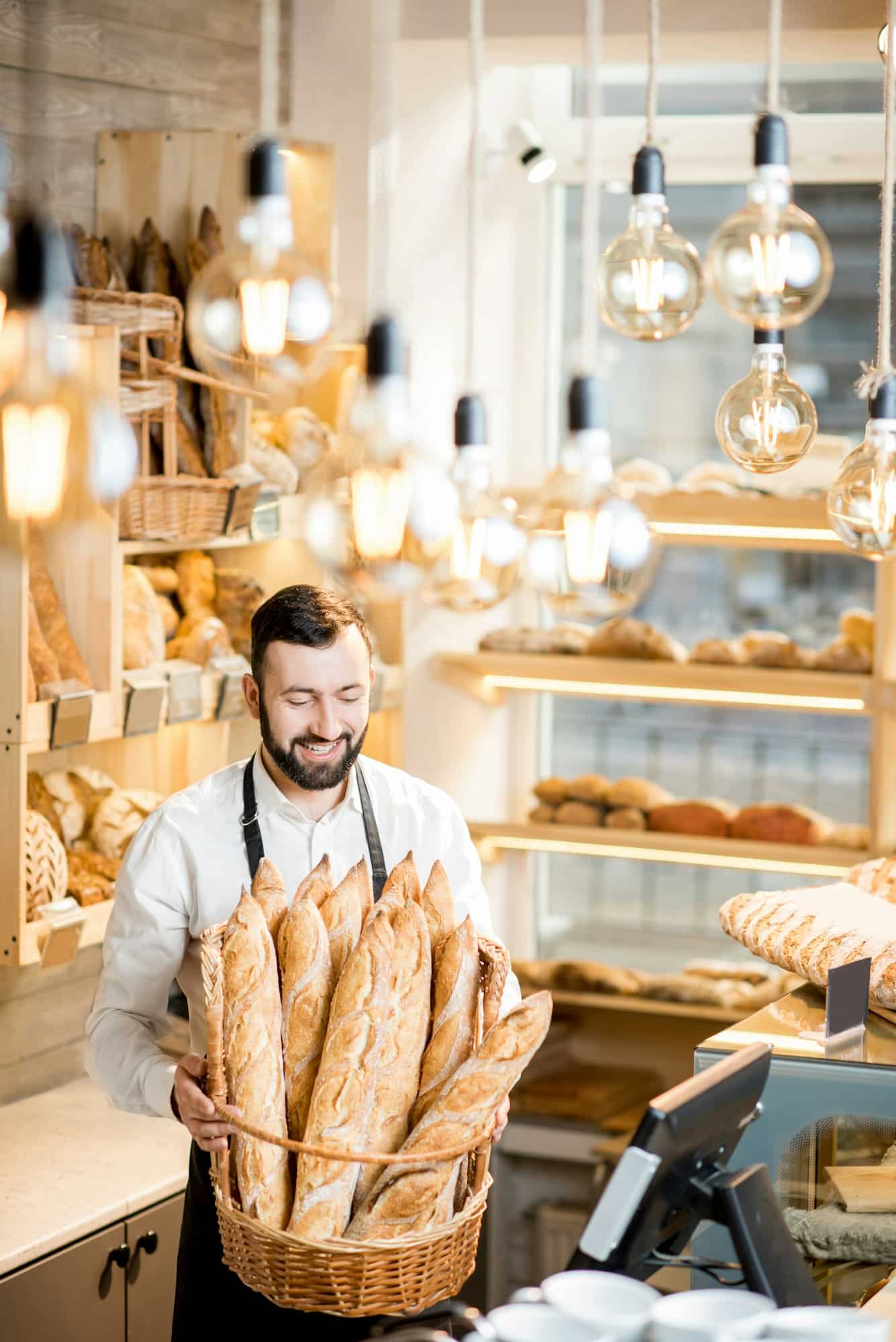 Seller in the bread store